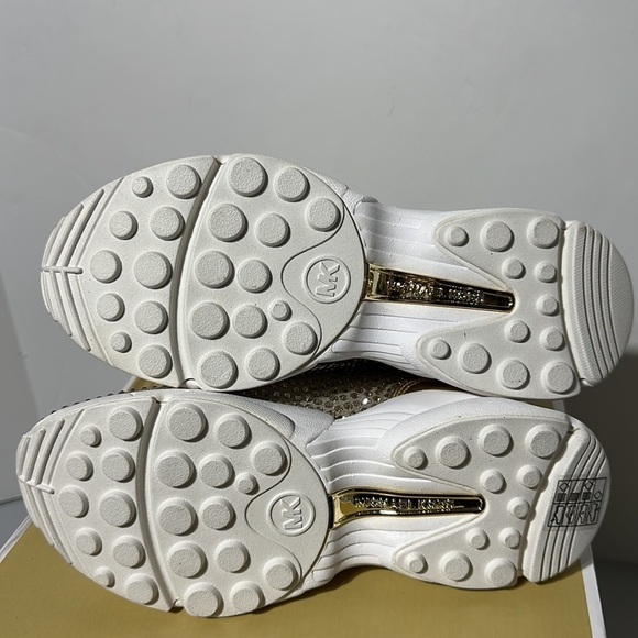 Michael Kors Katrina stretch knit bootie hot fix stones embellished sparkly gold - Picture 8 of 12